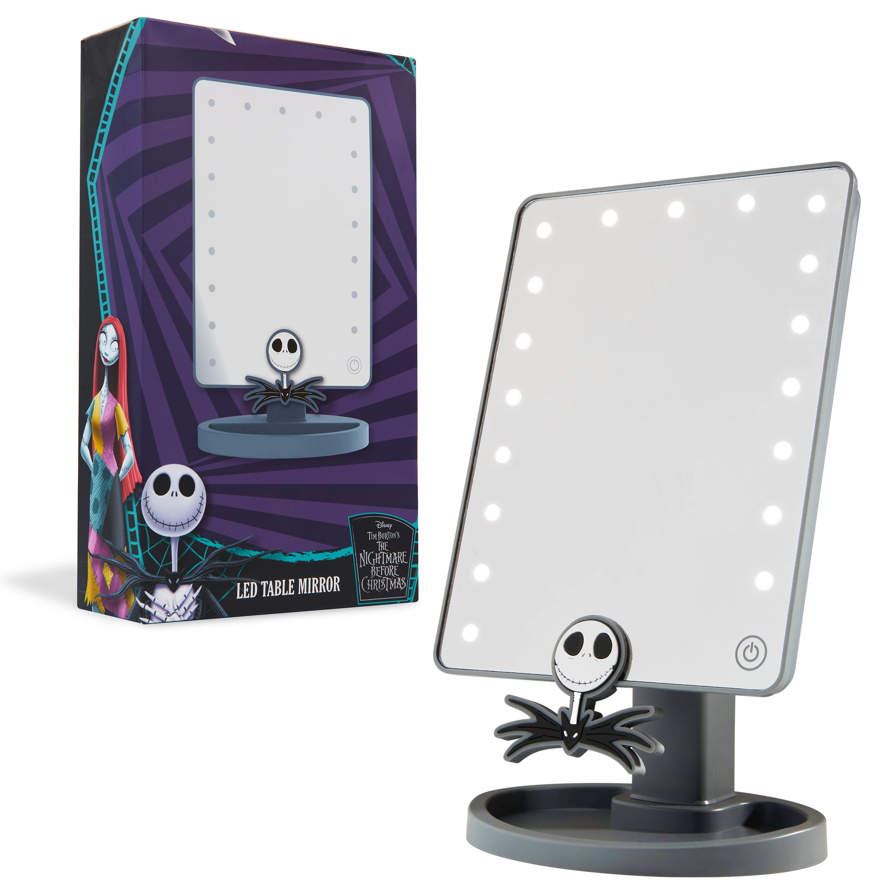 Disney The Nightmare Before Christmas LED Table Mirror with Trinket Tray (Grey) - Get Trend