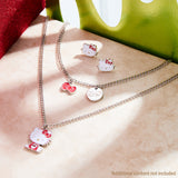 Hello Kitty Jewellery Set for Girls Teenagers, Silver Colour Necklace, Bracelet, and Stud Earrings - Kawaii Gifts for Girls