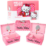 Hello Kitty Jewellery Box Musical Wind Up Spinning Figure Kawaii Keepsake Memory Box Girls Teens Ring Slots Organiser Bedroom Decor Anime Gifts for Girls - Get Trend