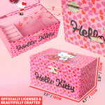 Hello Kitty Jewellery Box Musical Wind Up Spinning Figure Kawaii Keepsake Memory Box Girls Teens Ring Slots Organiser Bedroom Decor Anime Gifts for Girls - Get Trend