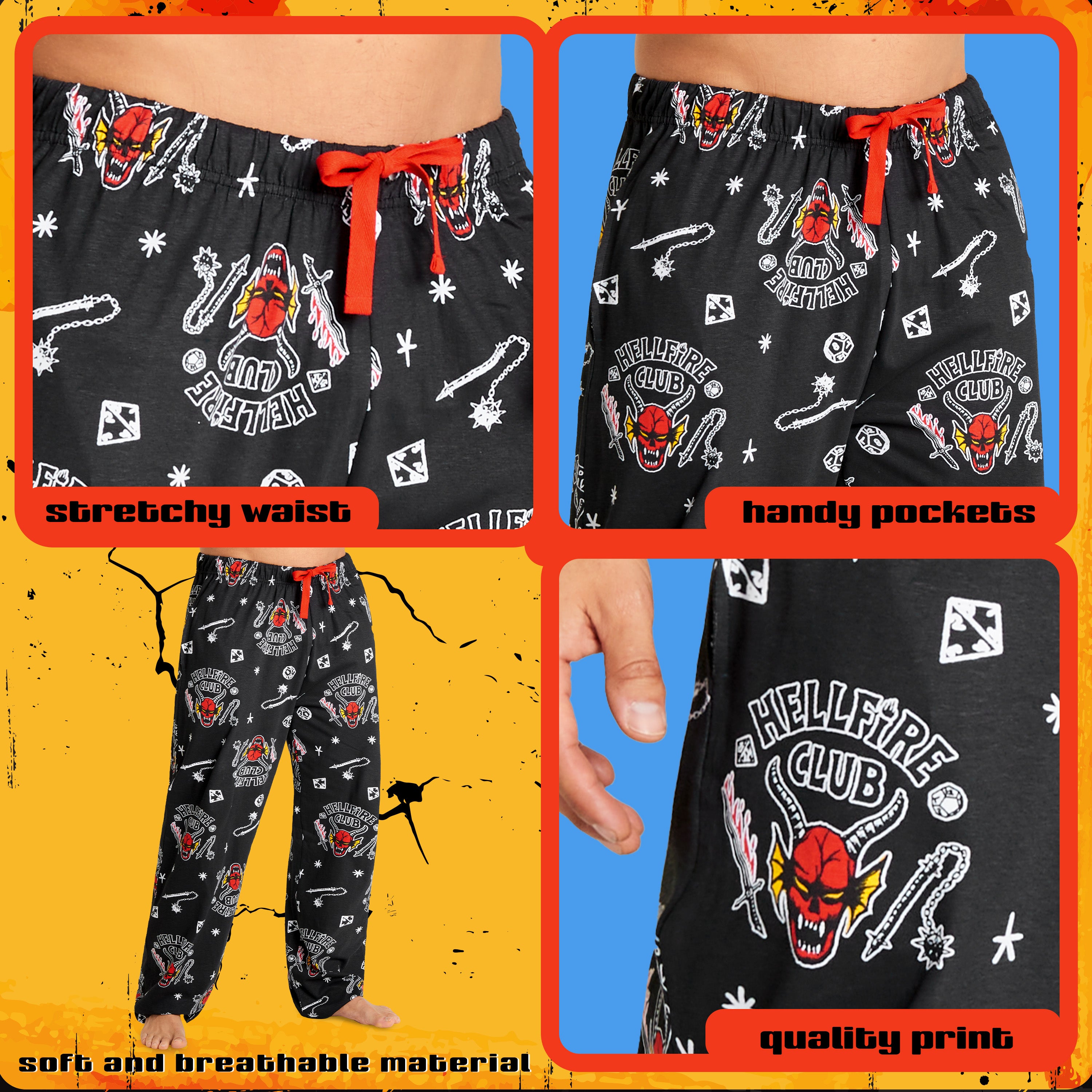 Stranger Things Mens Pyjama Bottoms - Nightwear PJs for Men and Teenagers - Get Trend