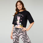 Disney Womens Pyjamas Set - Nightwear for Women - Black/Pink Minnie - Get Trend