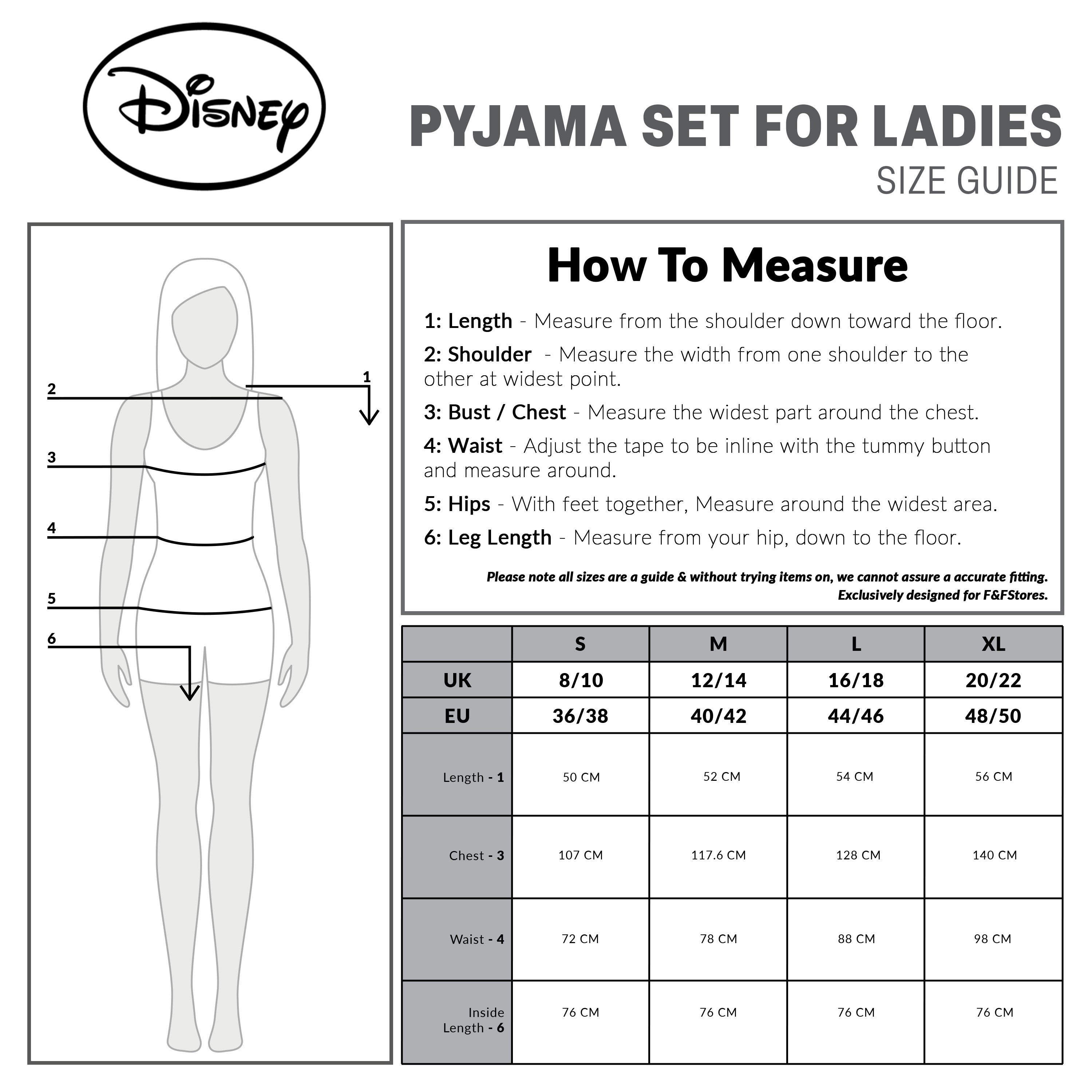 Disney Womens Pyjamas Set - Nightwear for Women - Black/Pink Minnie - Get Trend