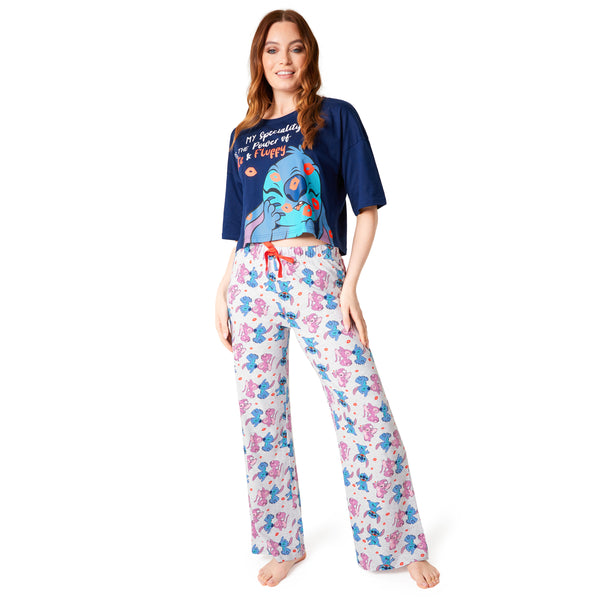 Disney Stitch Womens Pyjamas Set - Stitch Nightwear for Womens - Navy Stitch - Get Trend