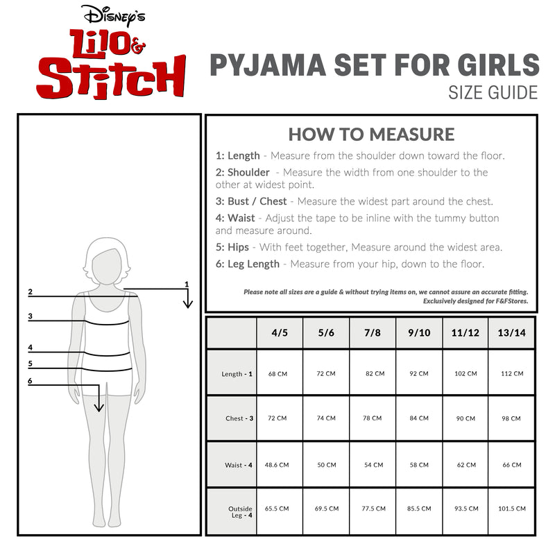Disney Stitch Girls Pyjamas Set for Kids