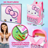 Hello Kitty Sanrio Backpack for Girls Tweens Kawaii Rucksack School Bag Lightweight Teens Anime Daypack for PE Sports Holiday Travel Sleepovers - Get Trend
