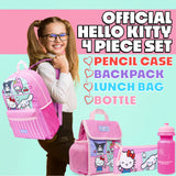 Hello Kitty Sanrio Backpack Set 4 Pcs Girls Water Bottle Pencil Case Insulated Lunch Bag