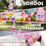 Hello Kitty Sanrio Backpack Set 4 Pcs Girls Water Bottle Pencil Case Insulated Lunch Bag