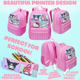 Hello Kitty Sanrio Backpack Set 4 Pcs Girls Water Bottle Pencil Case Insulated Lunch Bag