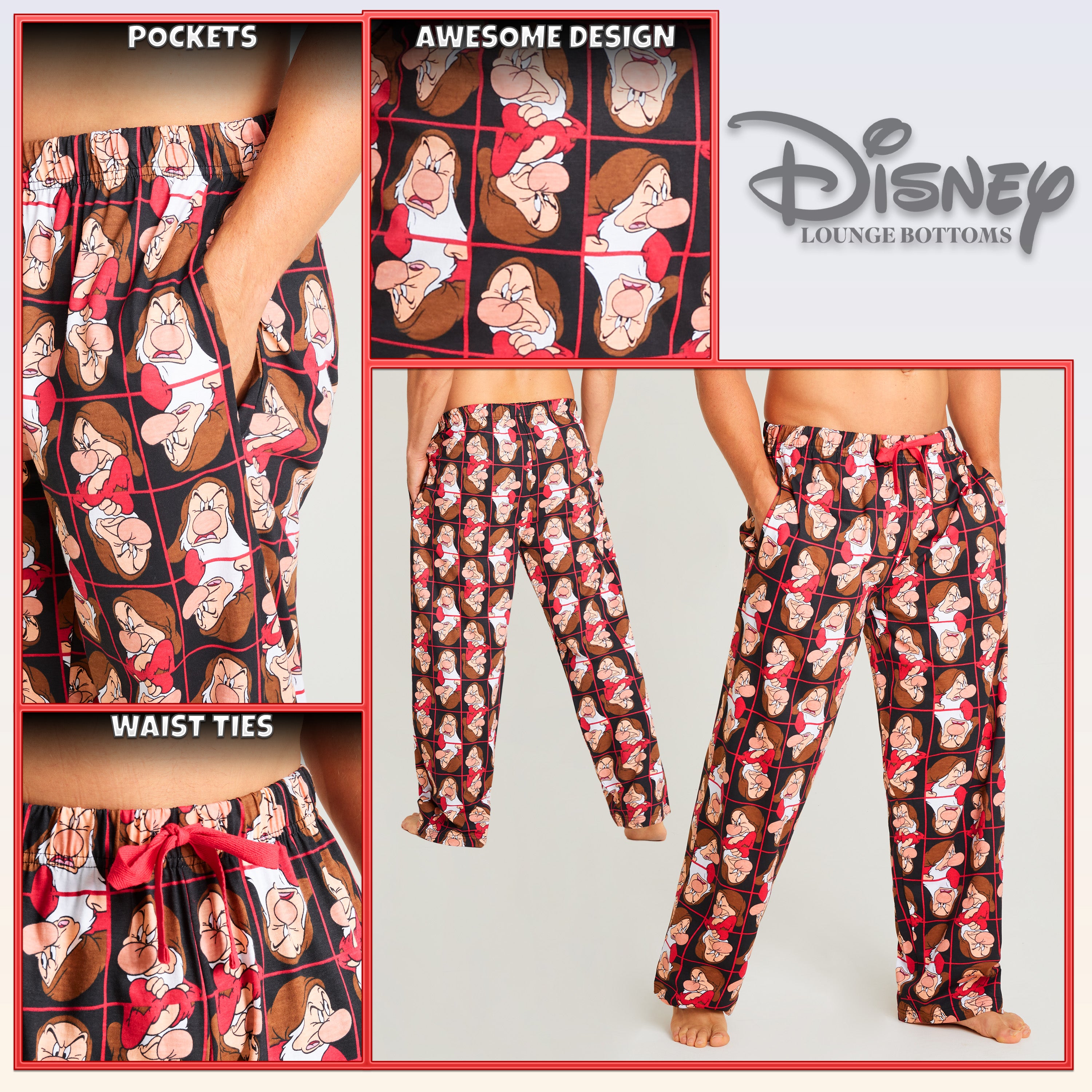 Disney Mens Pyjama Bottoms PJs Loungewear Nightwear Teenagers Comfy Soft Trousers - Get Trend