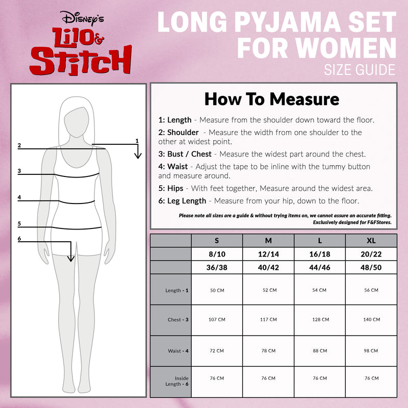 Disney Stitch Womens Pyjamas Set - Nightwear for Women - Grey/Navy Stitch