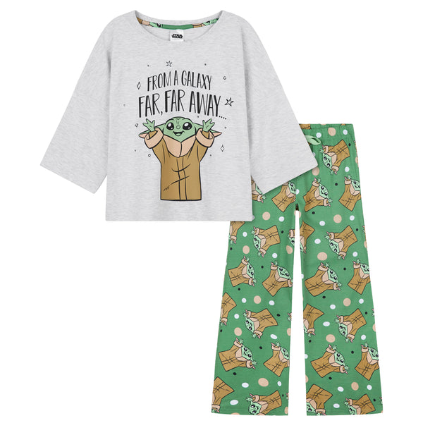 Disney Womens Pyjamas Set - Baby Yoda Nightwear For Ladies