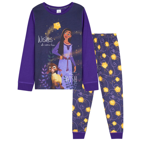 Disney Wish Girls Pyjamas for Kids - 2 Piece Long PJs for Girls - Get Trend