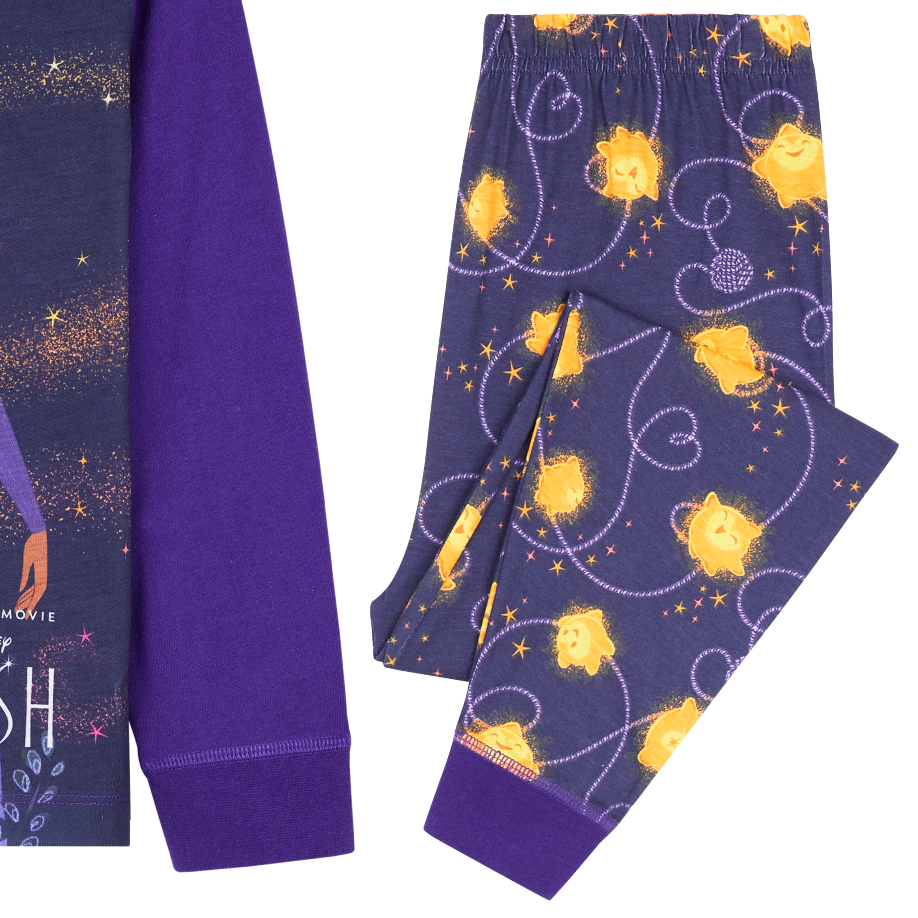 Disney Wish Girls Pyjamas for Kids - 2 Piece Long PJs for Girls - Get Trend