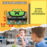Minecraft Lunch Bag for Kids Insulated Lunch Box Creeper  Cooler Bag (Multi)