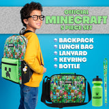 Minecraft Backpack Set 5 Pcs Water Bottle Insulated Lunch Bag Pencil Case Drawstring Bag
