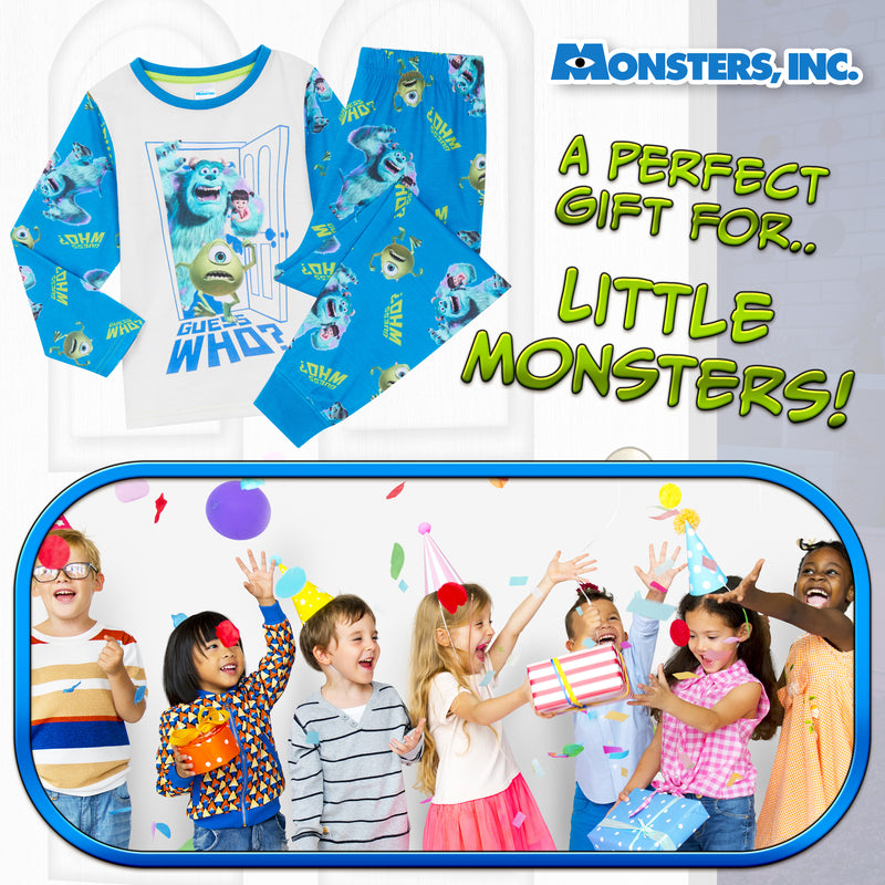 Disney Monsters Inc Pyjamas for Kids - 2 Piece Lounge Wear Long Top and Bottoms