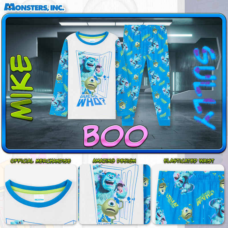 Disney Monsters Inc Pyjamas for Kids - 2 Piece Lounge Wear Long Top and Bottoms - Get Trend