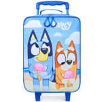 Bluey Suitcase Kids Foldable Trolley Bag Wheels 46x30x14cm 15L S (L46cm x W30cm - 15L, Blue) - Get Trend