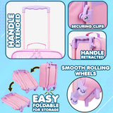 Bluey Suitcase Kids Foldable Trolley Bag Wheels  46x30x14cm 15L S (L46cm x W30cm - 15L, Pink) - Get Trend