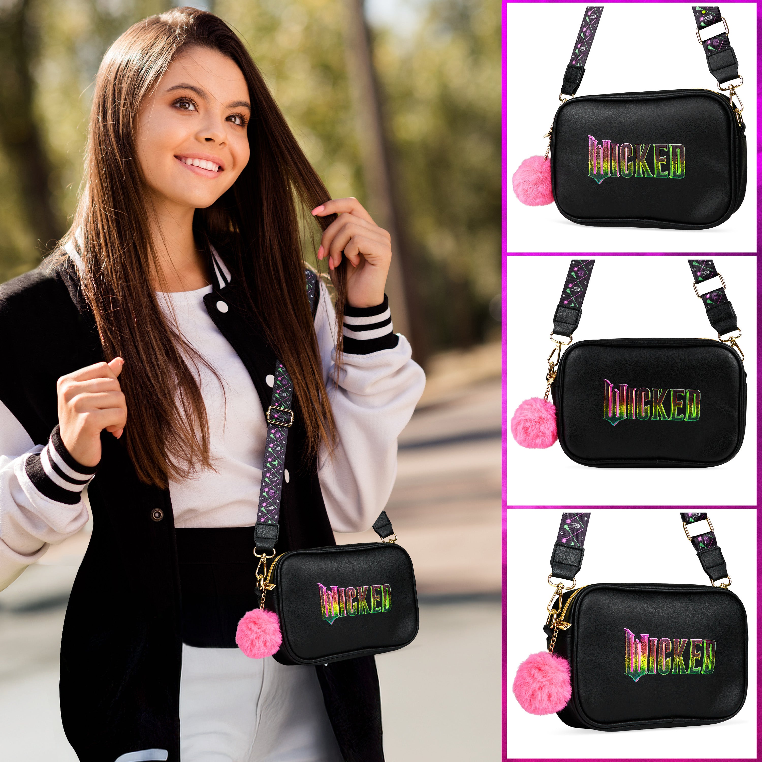 WICKED Cross Body Bag Women Teens Faux Leather Girls Shoulder Handbag - Get Trend
