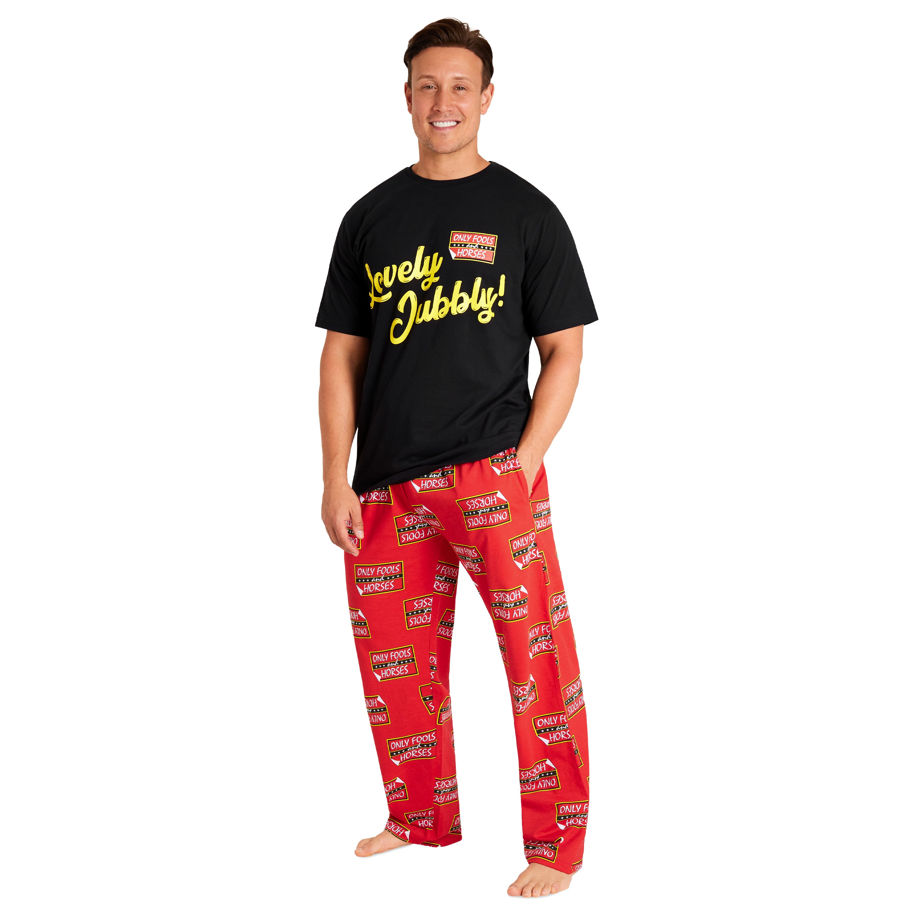 Only Fools and Horses Mens Pyjamas Set - Black/Red - Get Trend