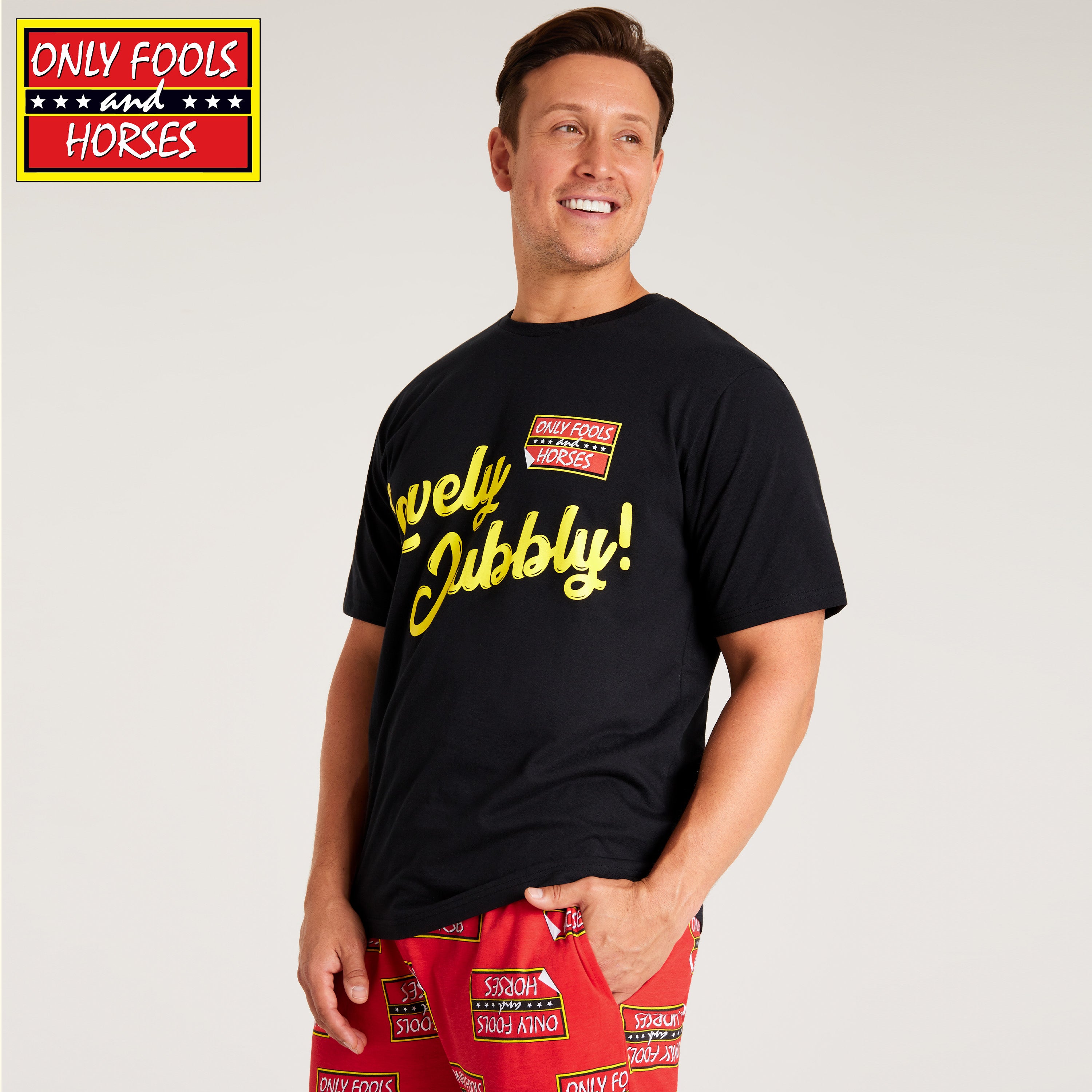 Only Fools and Horses Mens Pyjamas Set - Black/Red - Get Trend