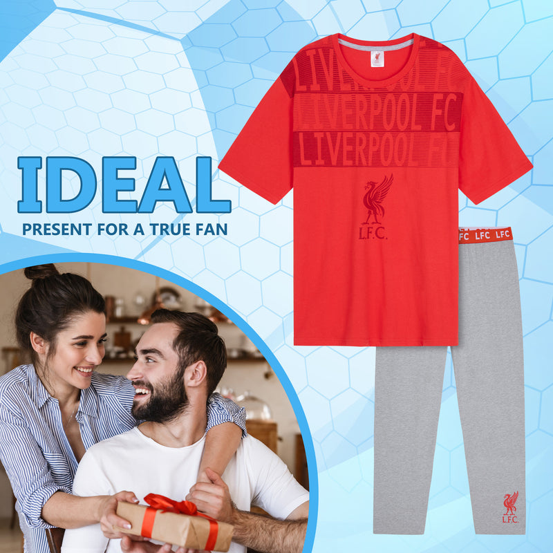 Liverpool F.C. Mens Pyjamas Set - Red & Grey