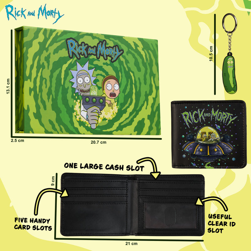 RICK AND MORTY Card Wallet and Keyring Set for Men