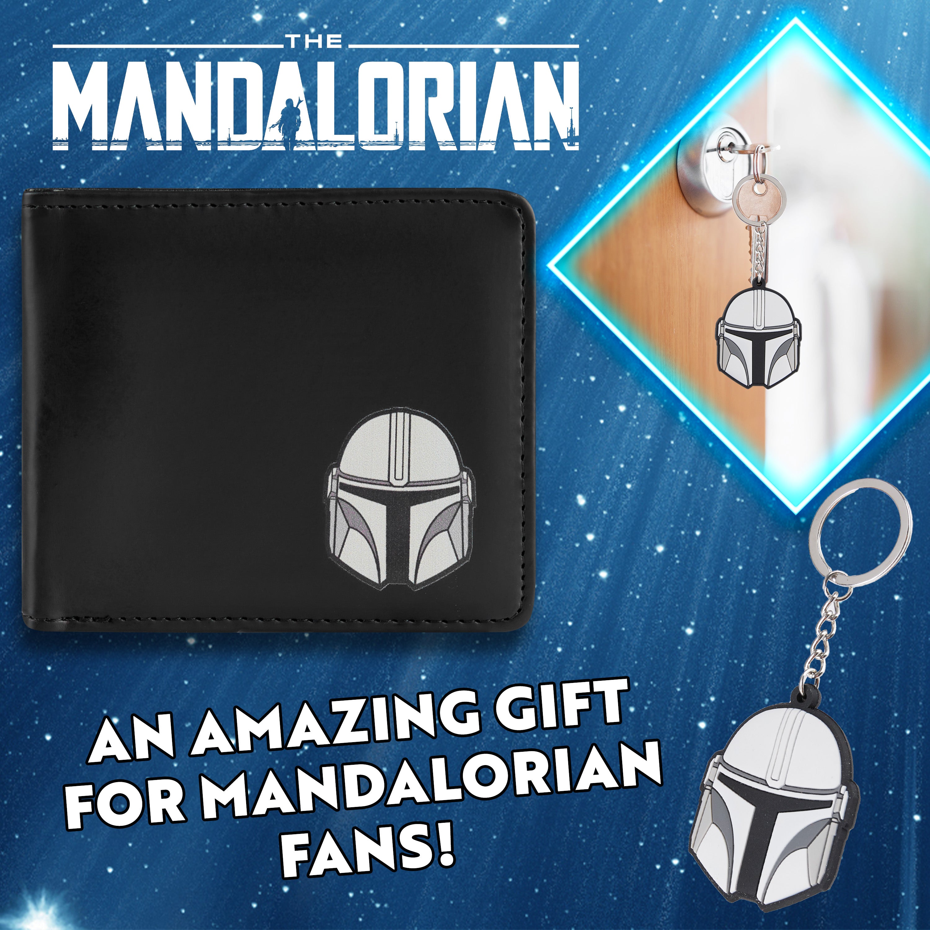 Disney The Mandalorian Card Wallet and Keyring Set for Men - Get Trend