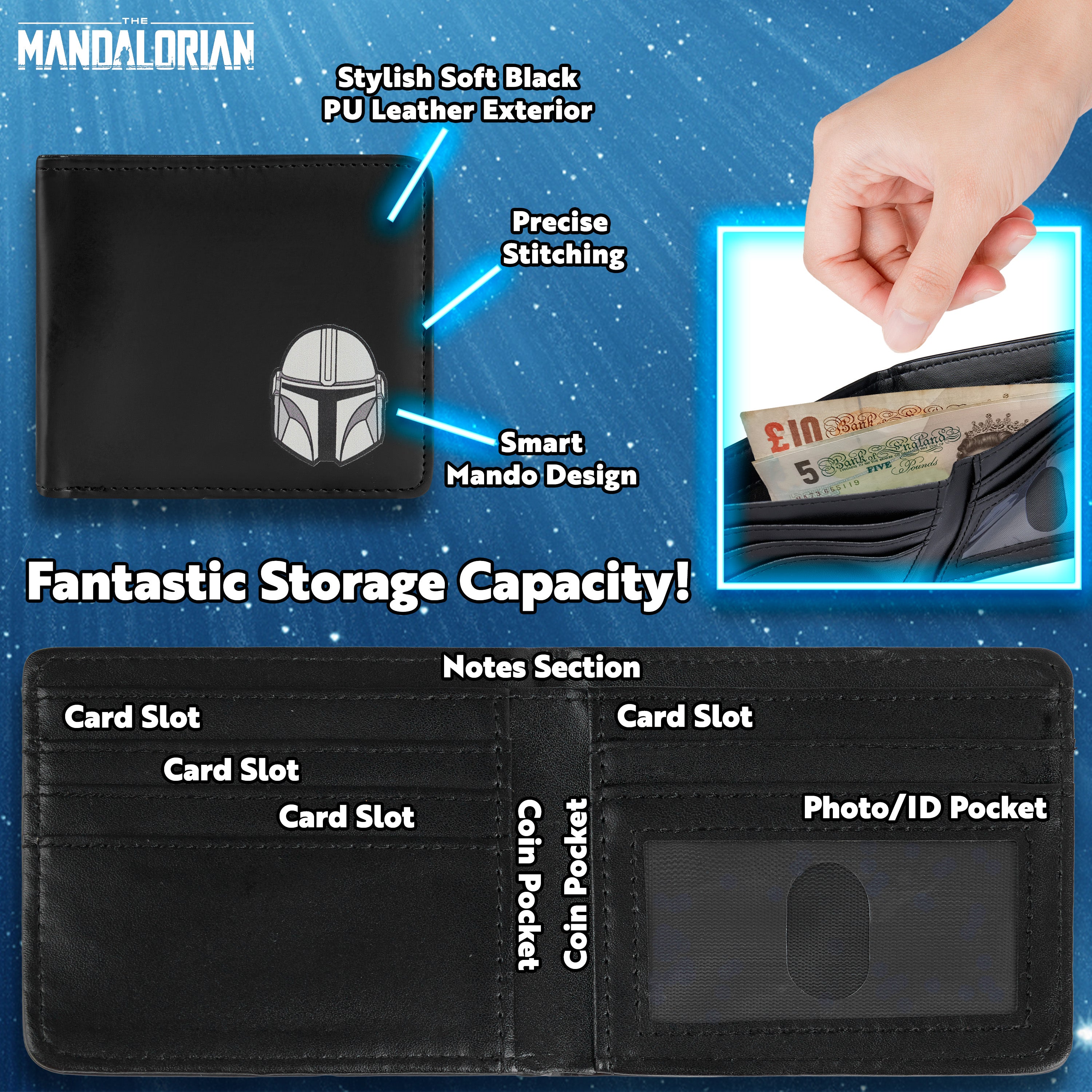 Disney The Mandalorian Card Wallet and Keyring Set for Men - Get Trend