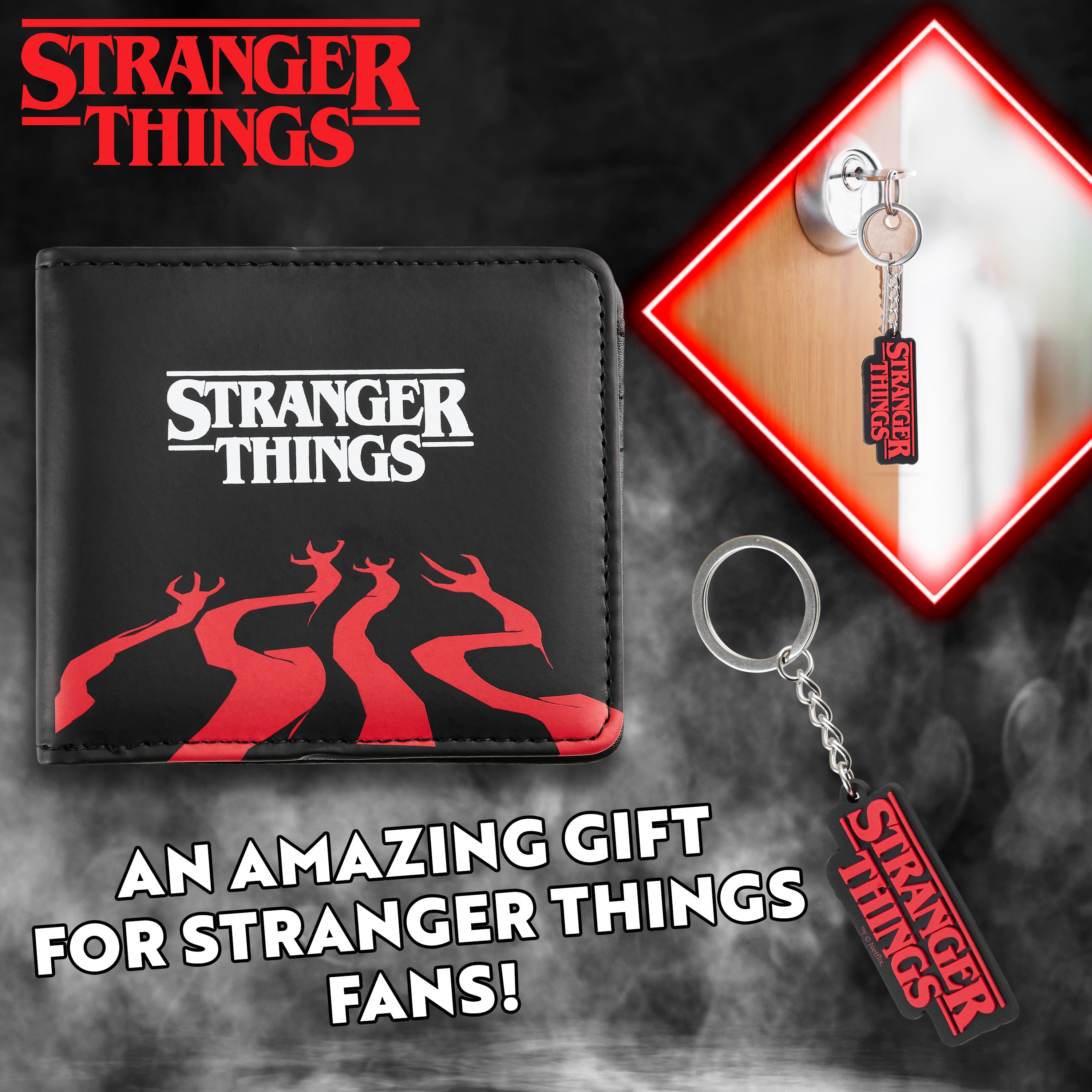 Stranger Things Card Wallet and Keyring Set for Adults - Get Trend