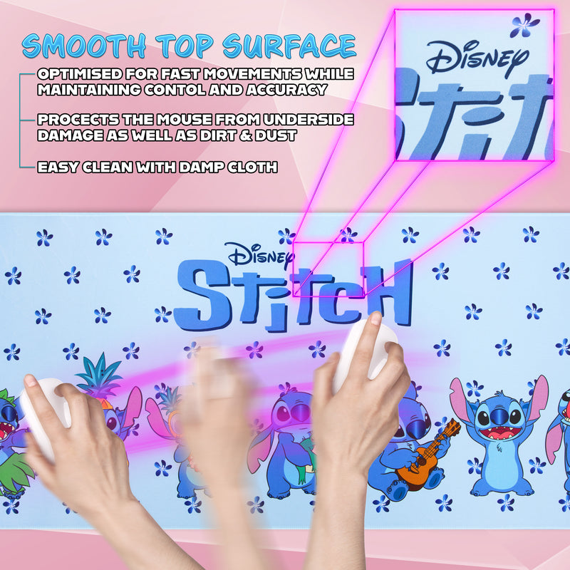 Disney Stitch Desk Ma,  Large Mouse Mat - Blue Stitch