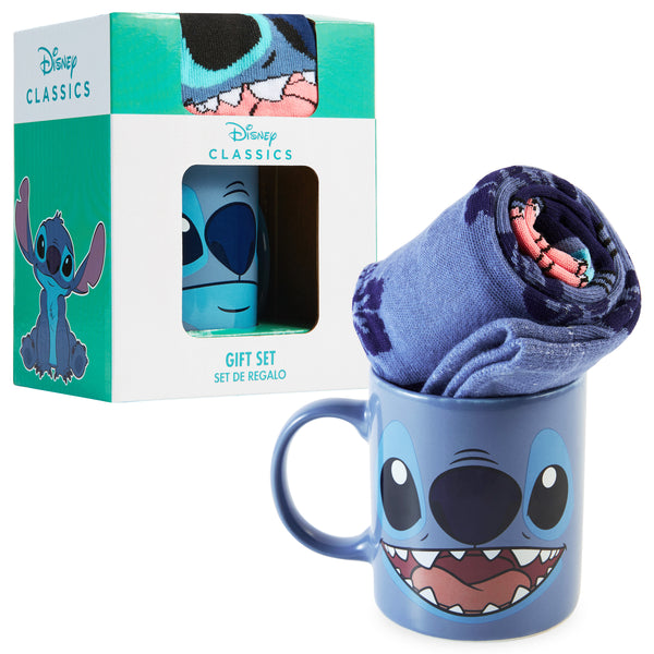 Disney Stitch Mug and Socks Gift Set for Women - Dark Blue Stitch