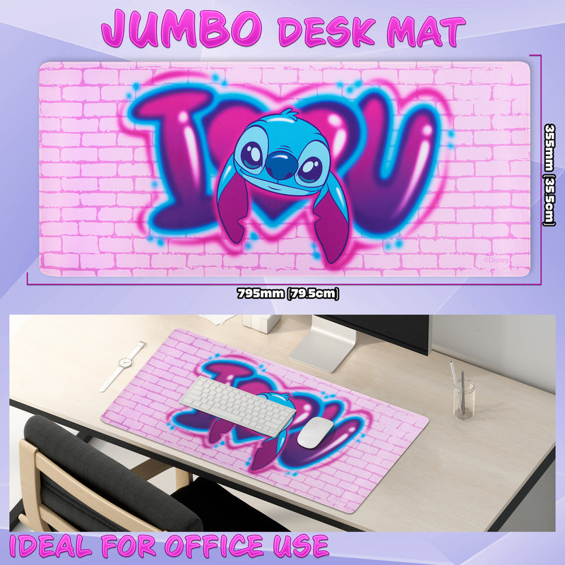 Disney Stitch Desk Mat, Large Mouse Mat - Pink Stitch - Get Trend