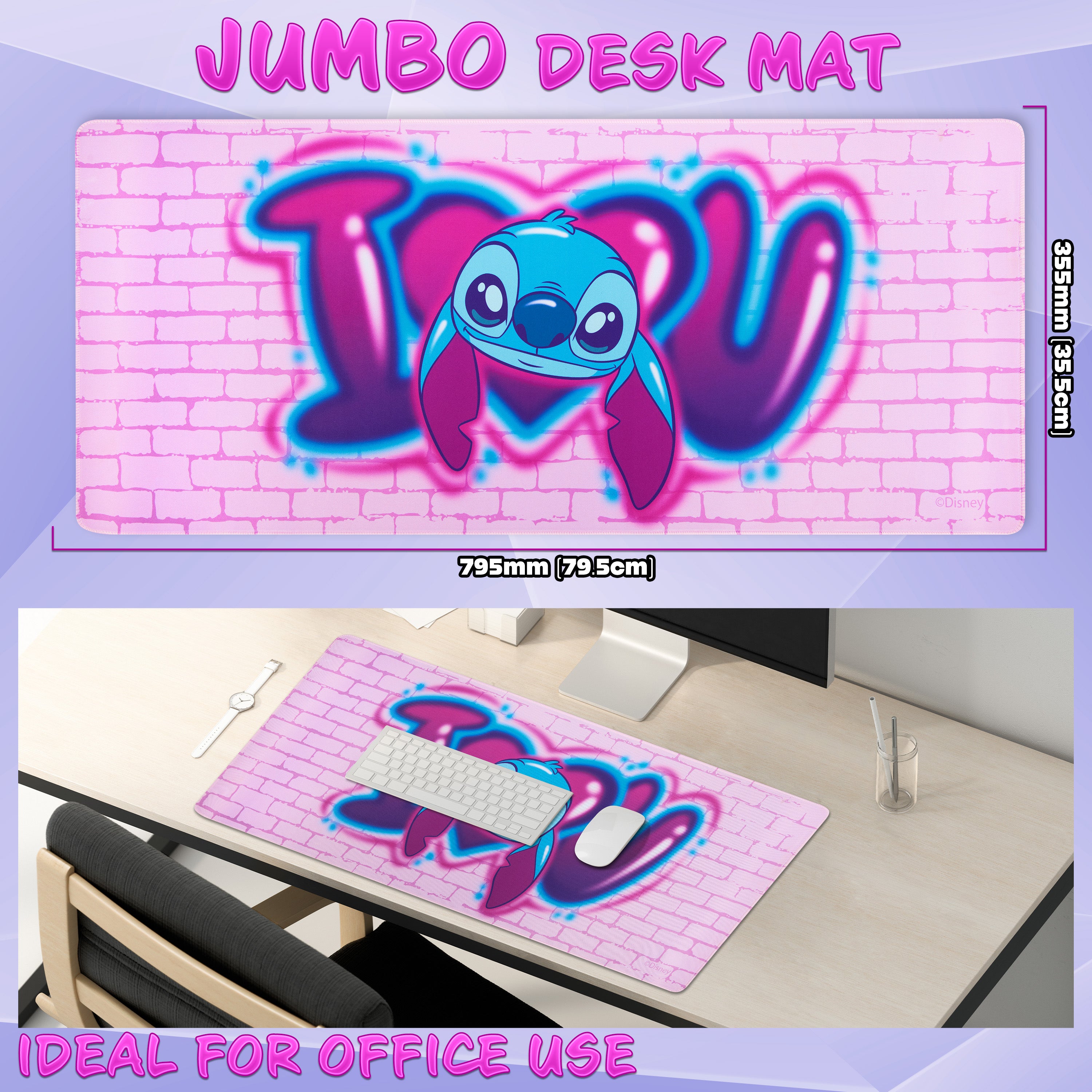 Disney Stitch Desk Mat Large Mouse Mat 80 x 36 cmDesk Protector Mat - Get Trend
