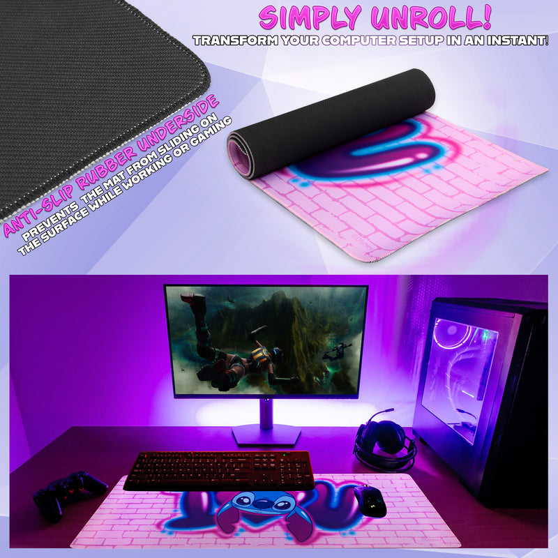 Disney Stitch Desk Mat, Large Mouse Mat - Pink Stitch - Get Trend