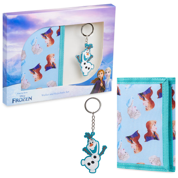 Disney Kids Wallet and Keyring Gift Set -Blue Frozen