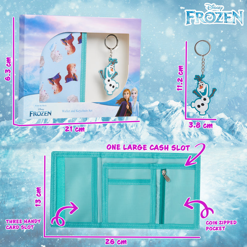 Disney Kids Wallet and Keyring Gift Set -Blue Frozen - Get Trend
