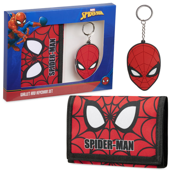 Marvel Boys Wallet and Keyring Gift Set - Red Spiderman