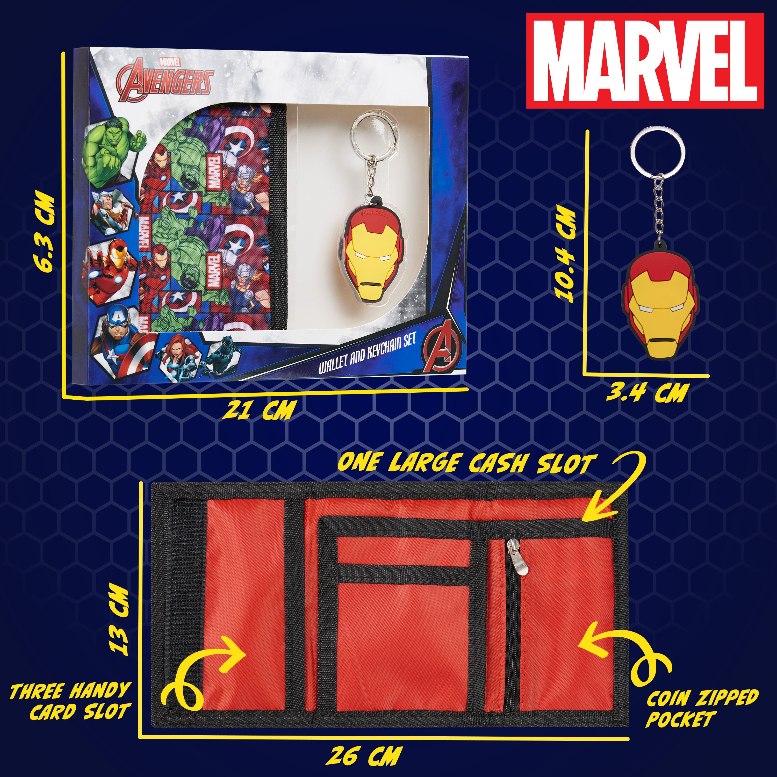 Marvel Boys Wallet and Keyring Gift Set - Multi Avengers - Get Trend