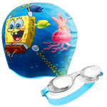 SPONGEBOB SQUAREPANTS Kids Swim Goggles and Swim Cap Set Anti-Fog UV Protection - Get Trend