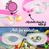 Disney Children's Swimming Goggles and Swimming Cap Set Anti-Fog UV Protection - MINNIE - Get Trend