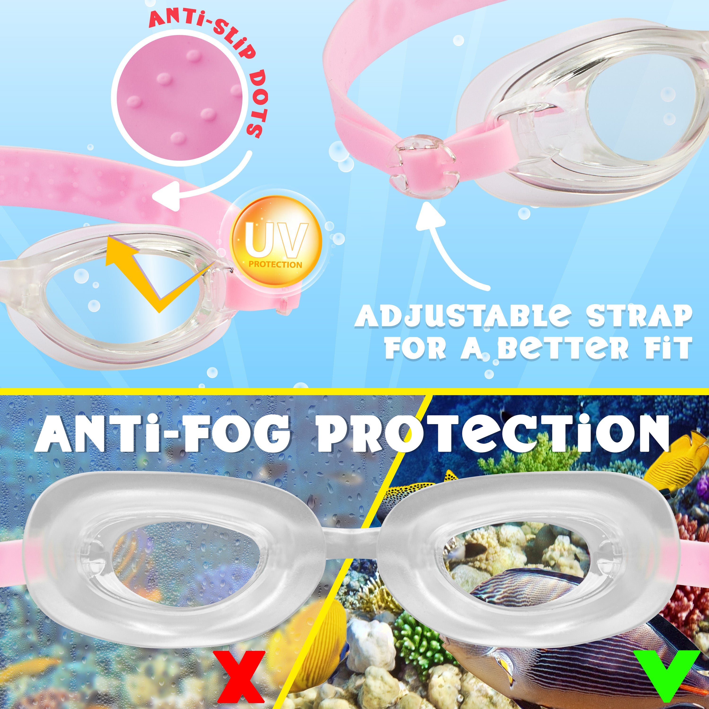 Disney Children's Swimming Goggles and Swimming Cap Set Anti-Fog UV Protection - ARIEL - Get Trend