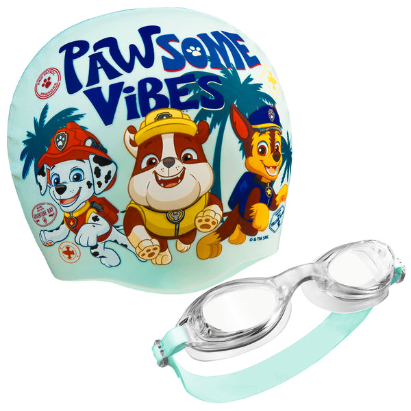 Paw Patrol Children's Swimming Goggles Swimming Cap Set Anti-Fog UV Protection - BLUE - Get Trend
