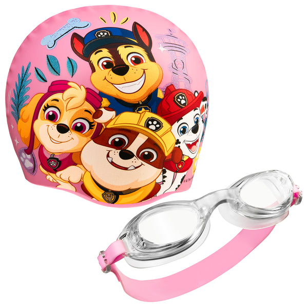 Paw Patrol Children's Swimming Goggles Swimming Cap Set Anti-Fog UV Protection - PINK - Get Trend