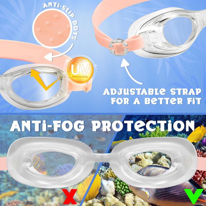 Disney Children's Swimming Goggles and Swimming Cap Set Anti-Fog UV Protection - STITCH - Get Trend