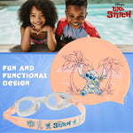 Disney Children's Swimming Goggles and Swimming Cap Set Anti-Fog UV Protection - STITCH - Get Trend