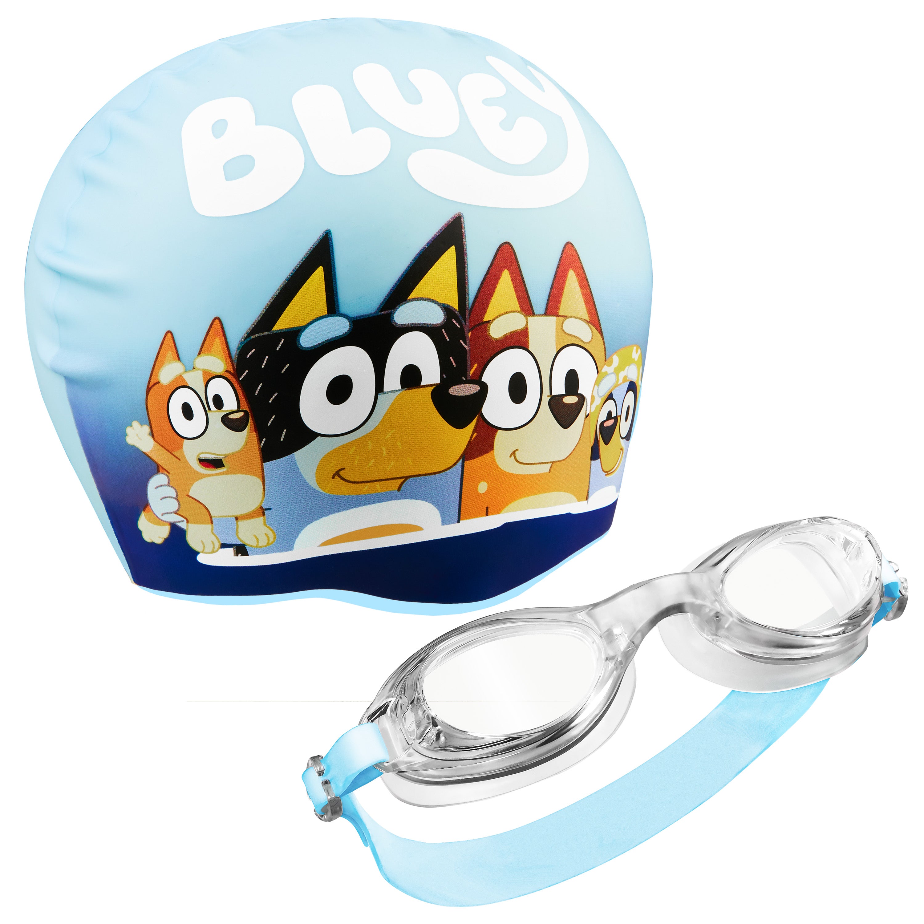 Bluey Kids Swimming Goggles and Swimming Cap Set Anti-Fog UV Protection - Get Trend