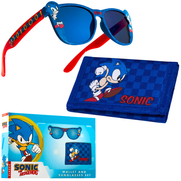 Sonic The Hedgehog Boys UV Protection Sunglasses and Trifold Wallet Set - Get Trend